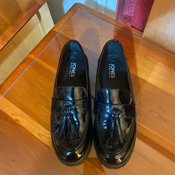 Jones New York Priscilla Black Faux Patent Leather Loafers Size 9 - Picture 8 of 11